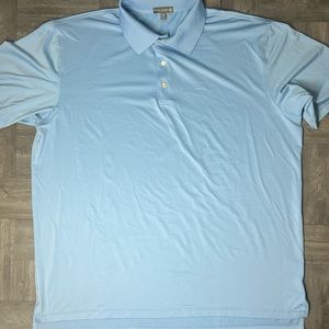 Peter Millar Summer Comfort Golf Polo Shirt Men's 2XL Blue Polyester/Spandex*